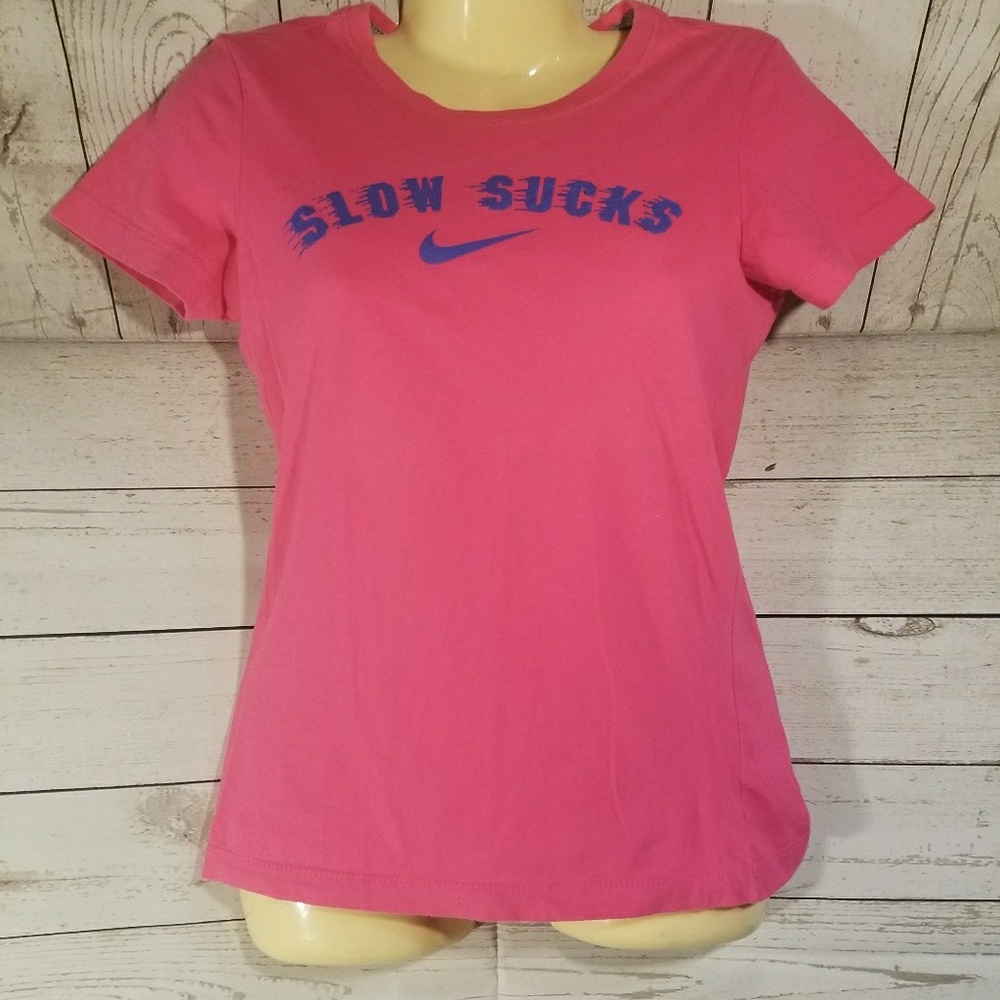 Nike Pink Slim Fit Short Sleeve Top